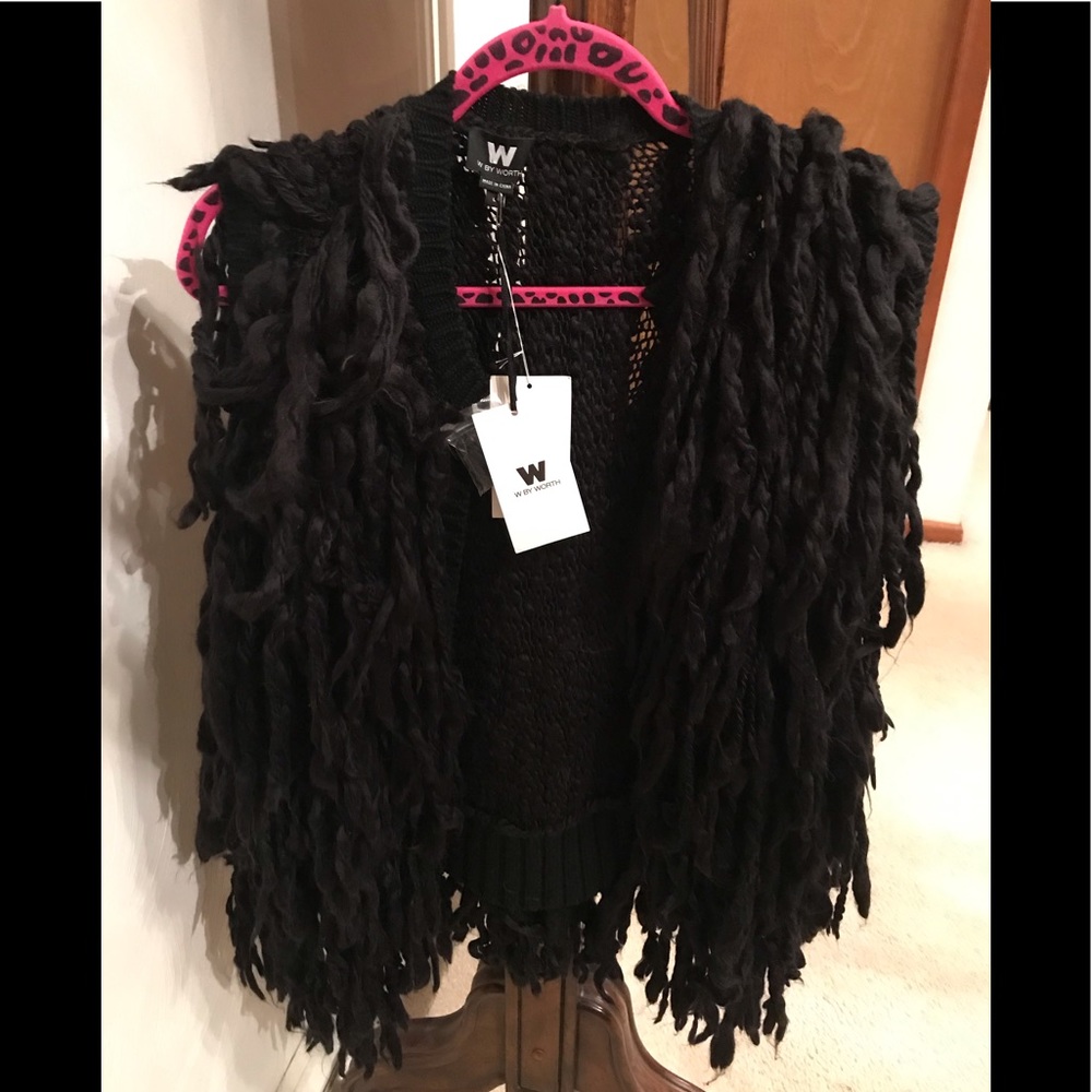 W by Worth shaggy vest Sz L
